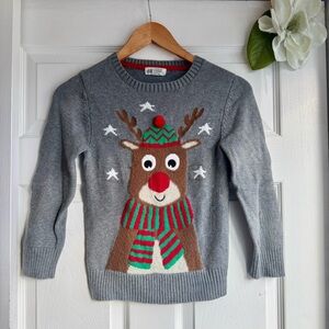 H&M Reindeer Holiday Knit Sweater Sz 6-8Y